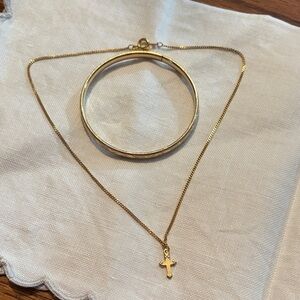 Child set- Elegant Gold Necklace and Bracelet Set- beautiful Easter gift